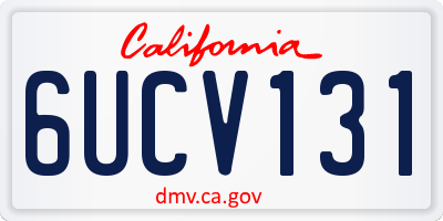 CA license plate 6UCV131