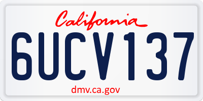 CA license plate 6UCV137