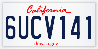 CA license plate 6UCV141