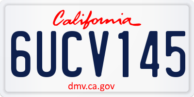 CA license plate 6UCV145