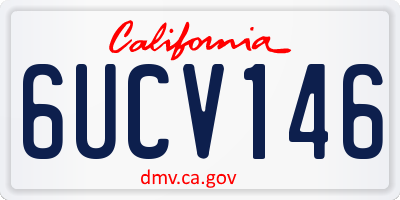CA license plate 6UCV146