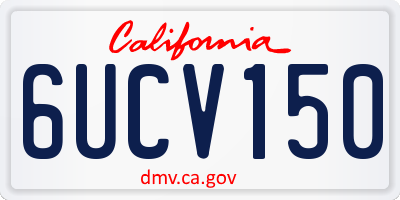 CA license plate 6UCV150