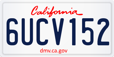 CA license plate 6UCV152