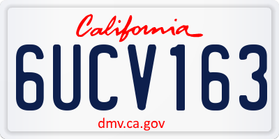 CA license plate 6UCV163