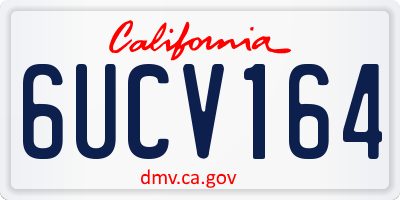 CA license plate 6UCV164