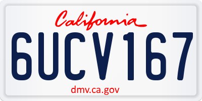 CA license plate 6UCV167