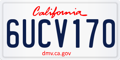 CA license plate 6UCV170
