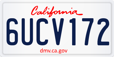 CA license plate 6UCV172