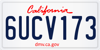 CA license plate 6UCV173
