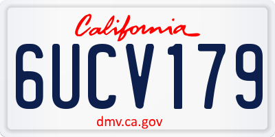 CA license plate 6UCV179