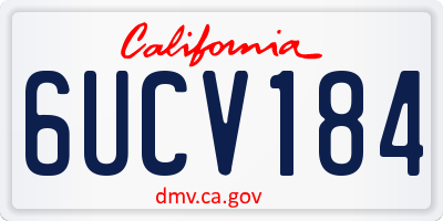 CA license plate 6UCV184
