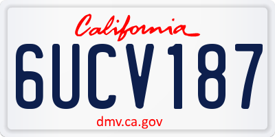 CA license plate 6UCV187