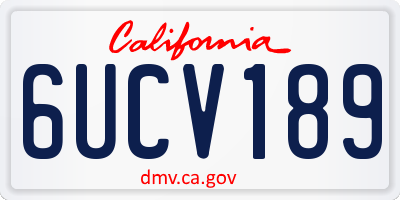CA license plate 6UCV189