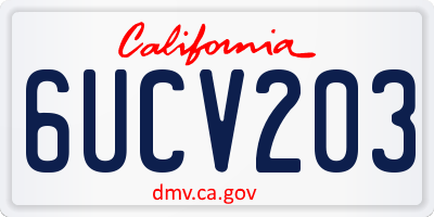 CA license plate 6UCV203