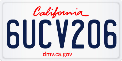 CA license plate 6UCV206