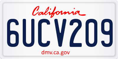 CA license plate 6UCV209