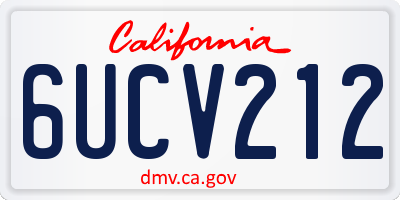 CA license plate 6UCV212