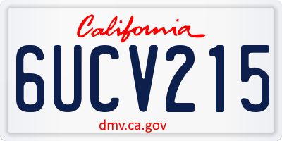 CA license plate 6UCV215