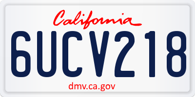 CA license plate 6UCV218