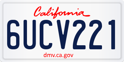 CA license plate 6UCV221