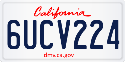 CA license plate 6UCV224