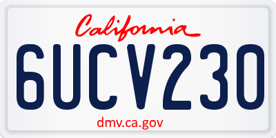 CA license plate 6UCV230
