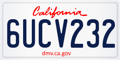 CA license plate 6UCV232