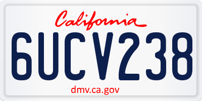 CA license plate 6UCV238
