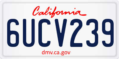 CA license plate 6UCV239