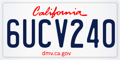 CA license plate 6UCV240