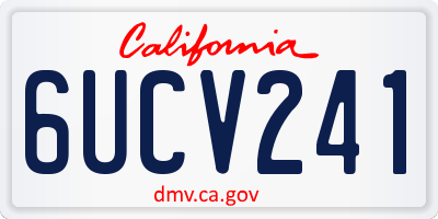 CA license plate 6UCV241