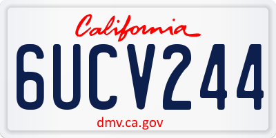 CA license plate 6UCV244