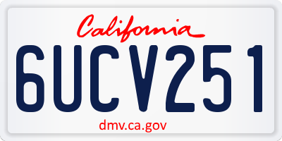 CA license plate 6UCV251