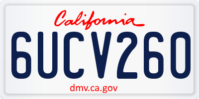 CA license plate 6UCV260
