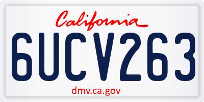 CA license plate 6UCV263