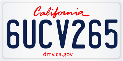 CA license plate 6UCV265
