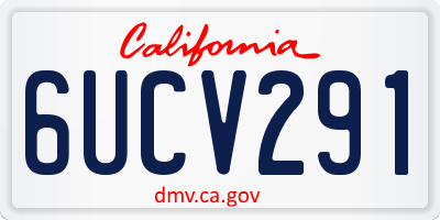 CA license plate 6UCV291