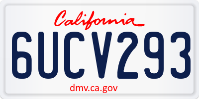 CA license plate 6UCV293