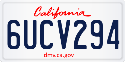 CA license plate 6UCV294