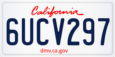CA license plate 6UCV297