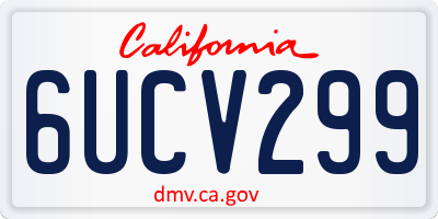 CA license plate 6UCV299