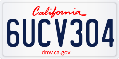 CA license plate 6UCV304