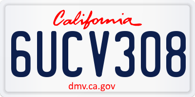 CA license plate 6UCV308