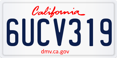 CA license plate 6UCV319