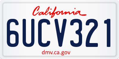 CA license plate 6UCV321