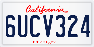 CA license plate 6UCV324
