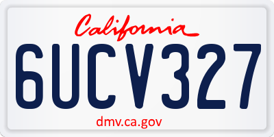 CA license plate 6UCV327