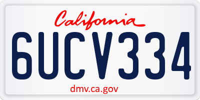 CA license plate 6UCV334
