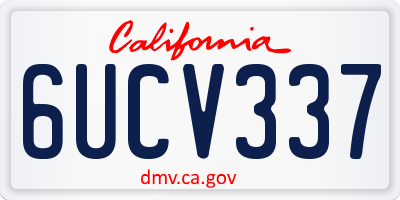 CA license plate 6UCV337