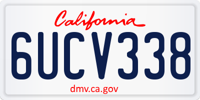 CA license plate 6UCV338